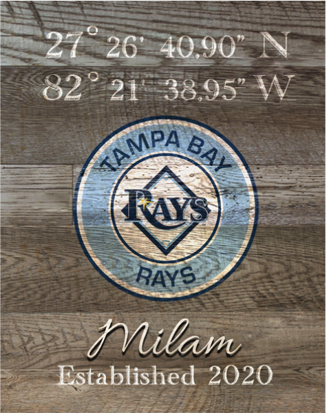 Tampa Bay Rays Custom Geo Location Canvas