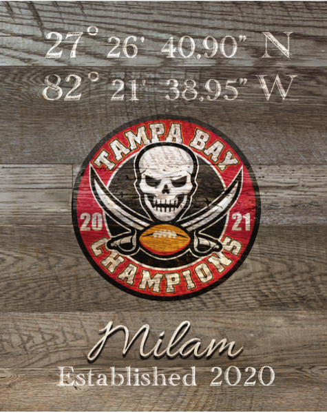 Custom Tampa Bay Bucs Geo Location Home Canvas