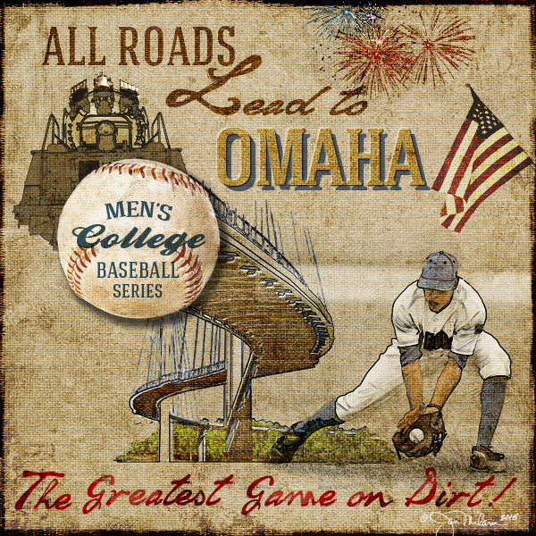 "Omaha College Baseball Series" Canvas