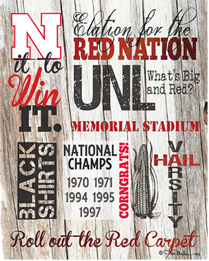 "Husker Collage" Canvas 16inx20in