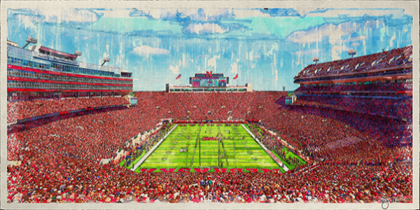 Husker Stadium Sketch Canvas