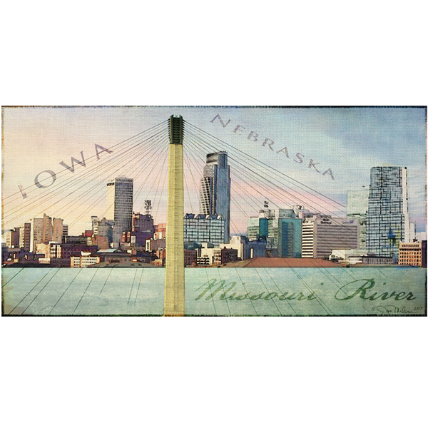 Iowa Nebraska Bridge Canvas