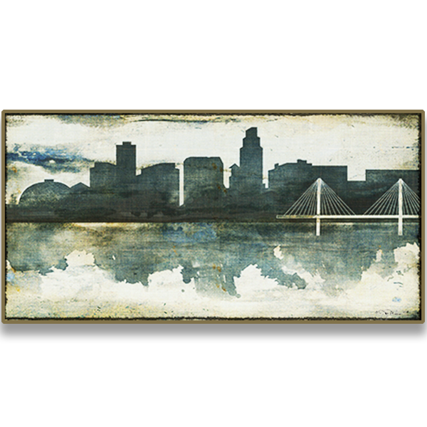 Omaha Skyline Watercolor Canvas (Without Name)