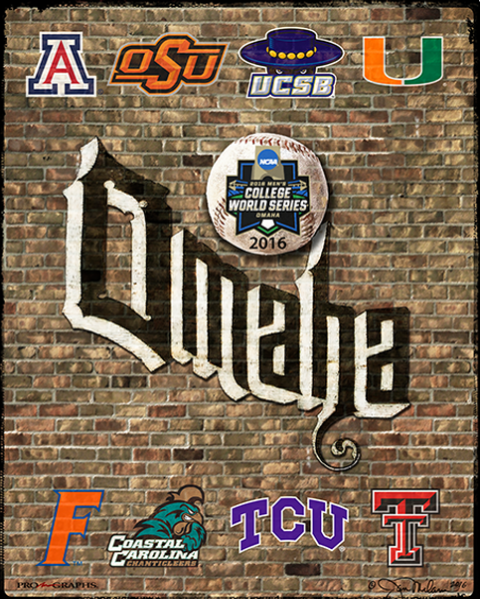 "NCAA 2016 CWS Teams Omaha Wall"  - Archive Sample