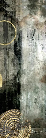 Black Gold Circle Collage Diptych 2 Canvas
