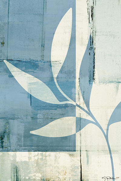 Blue Gray Botanical 1 Canvas