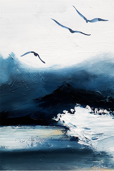 Blue Ocean Gulls Canvas