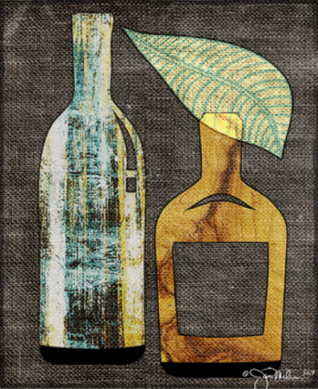 Bottles 3 Collage Canvas