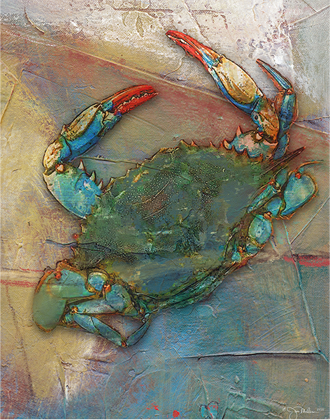 Colored Crab Canvas