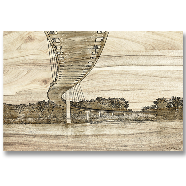 Omaha Kerrey Pedestrian Bridge Wood Canvas