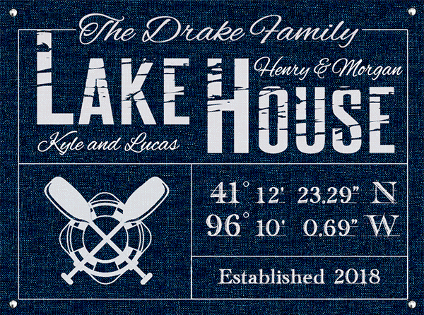 Custom Geo Location Lake House Canvas