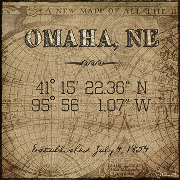 "Omaha Geo Location" Canvas