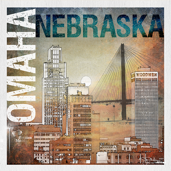 Omaha Mod Collage 1 Canvas Print