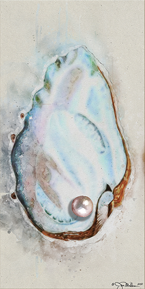 Pink Pearl Oyster Shell Canvas