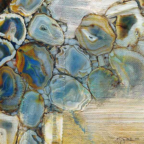 Blue Agate Collage Canvas