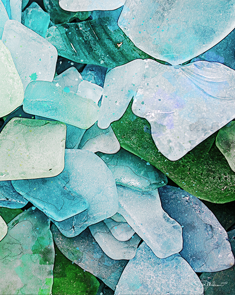 Sea Glass Watercolor 2 Canvas